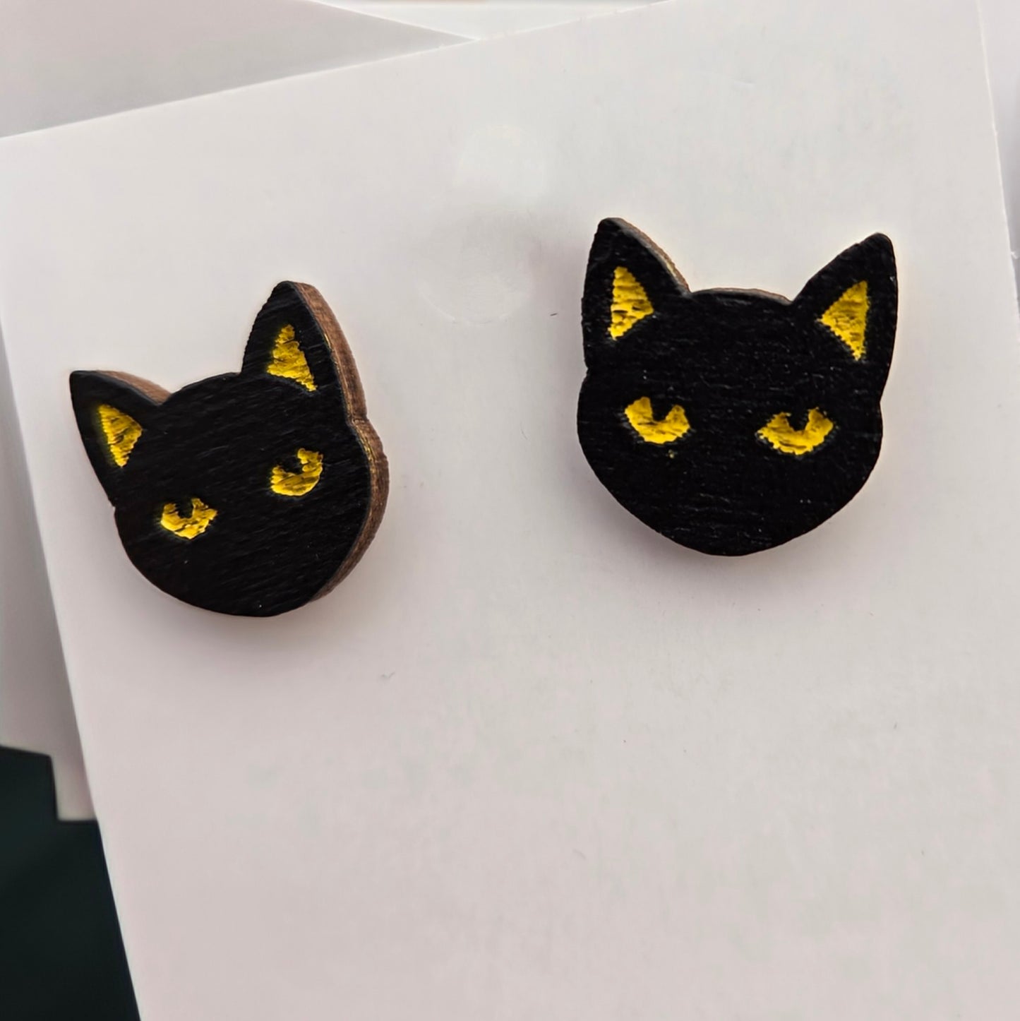 Halloween Cat Face Stud Earrings