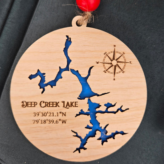 Deep Creek Lake Map Ornament