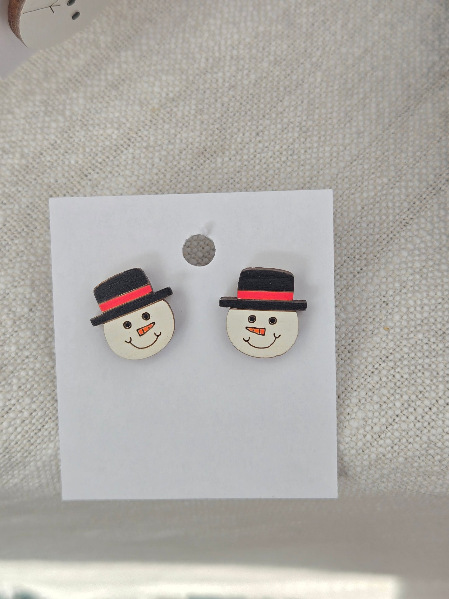 Snowman Face Stud Earrings