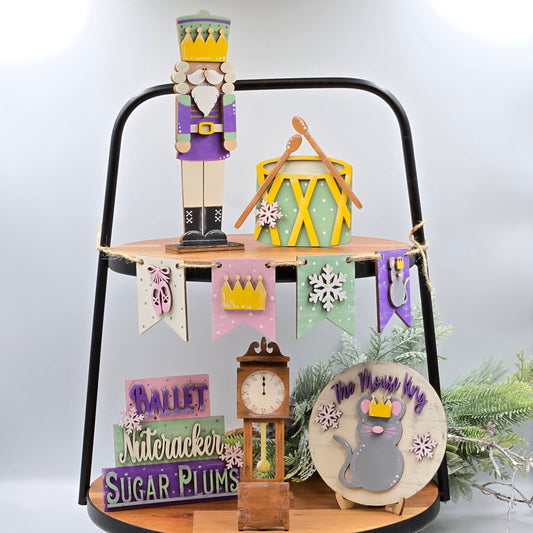 Nutcracker Ballet 6 pc Set for Tiered Tray