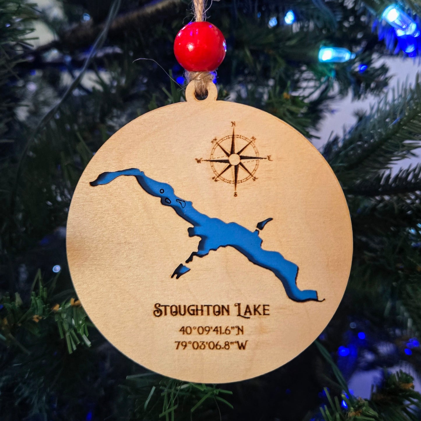 Stoughton Lake Map Ornament