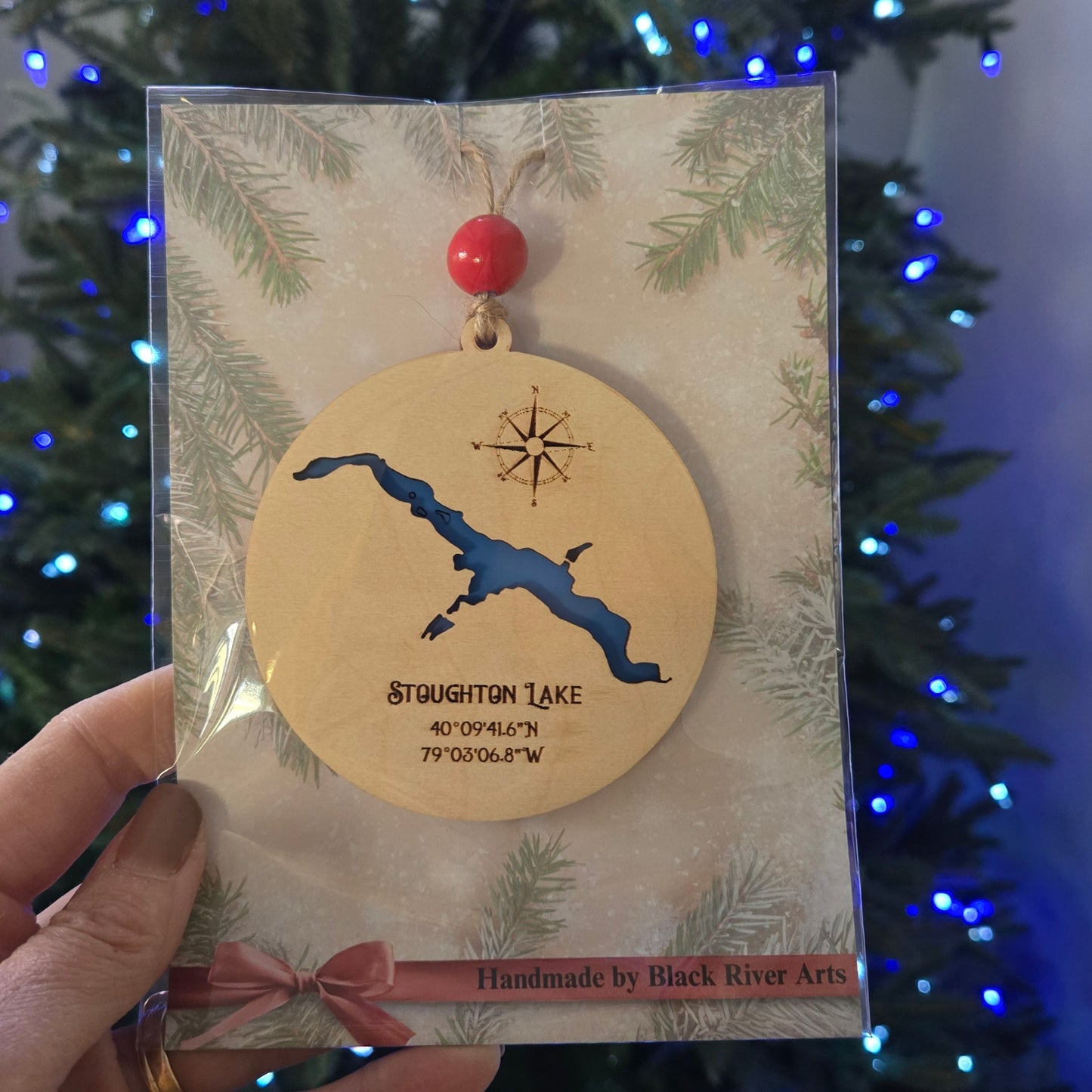 Stoughton Lake Map Ornament