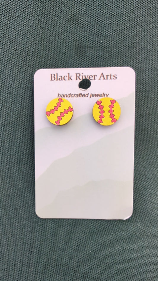 Softball Stud Earrings