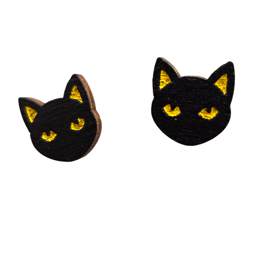 Halloween Cat Face Stud Earrings
