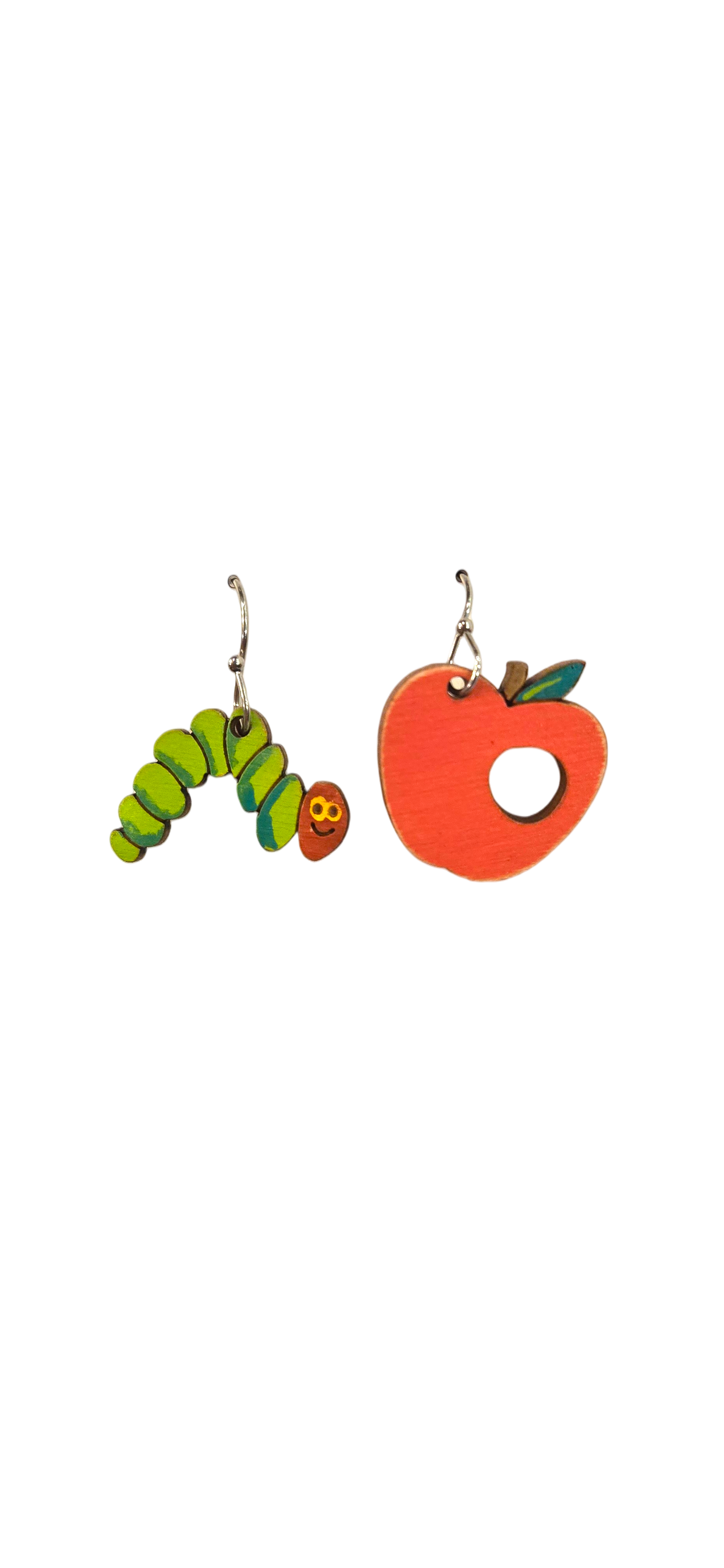 Bookworm Apple Teacher School Earrings