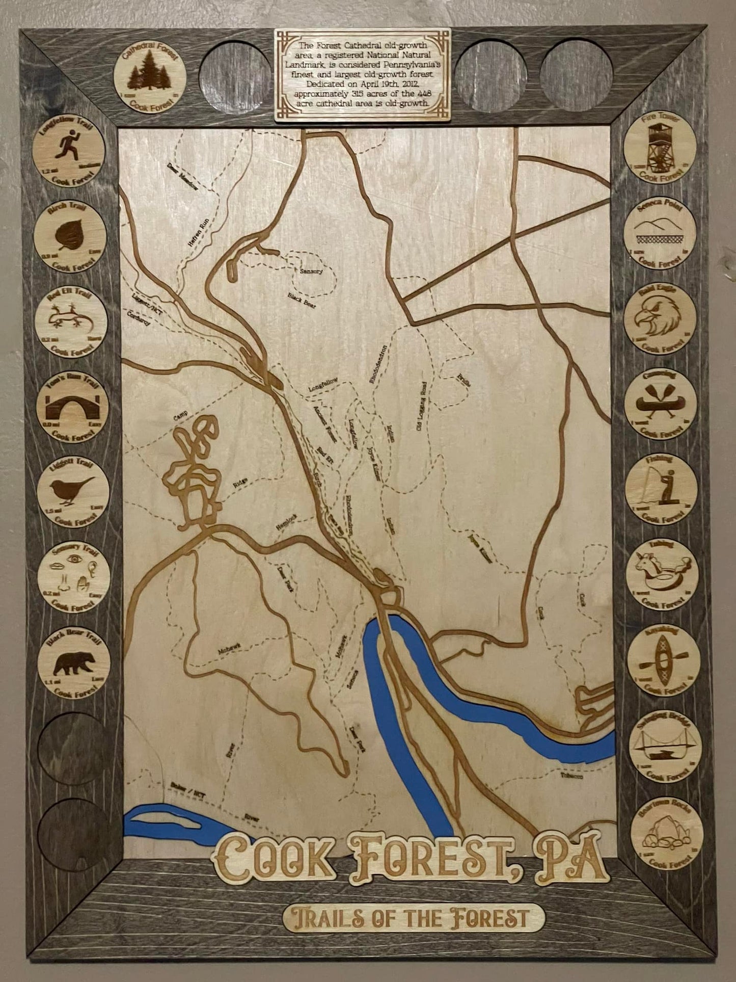 Cook Forest Hiking Trail Token Map