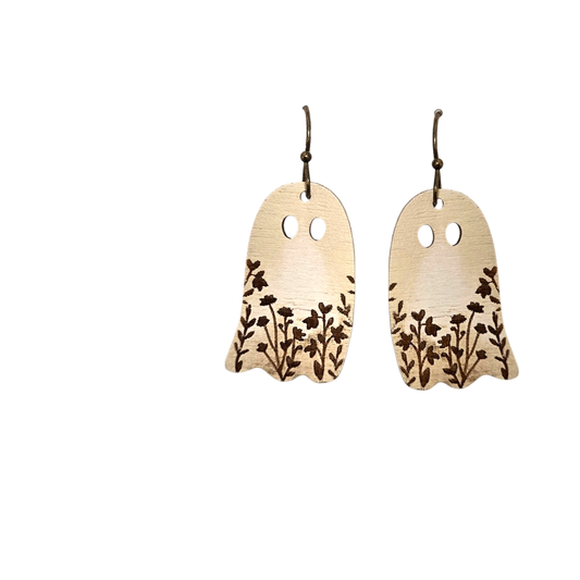 Ghost Floral Dangle Earrings