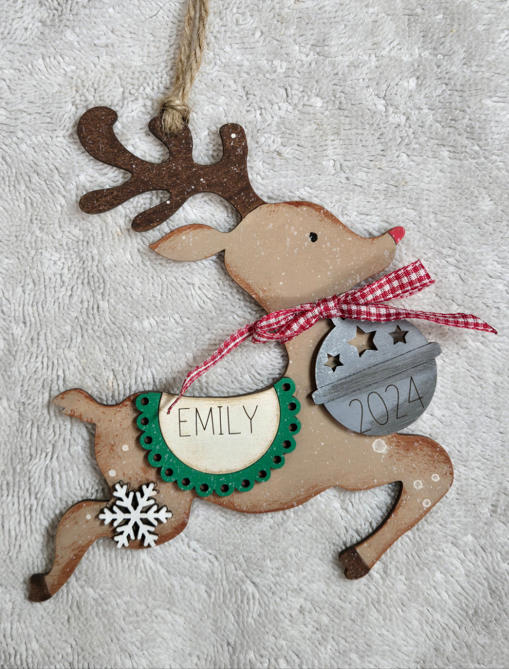 Personalized Reindeer Christmas Ornament