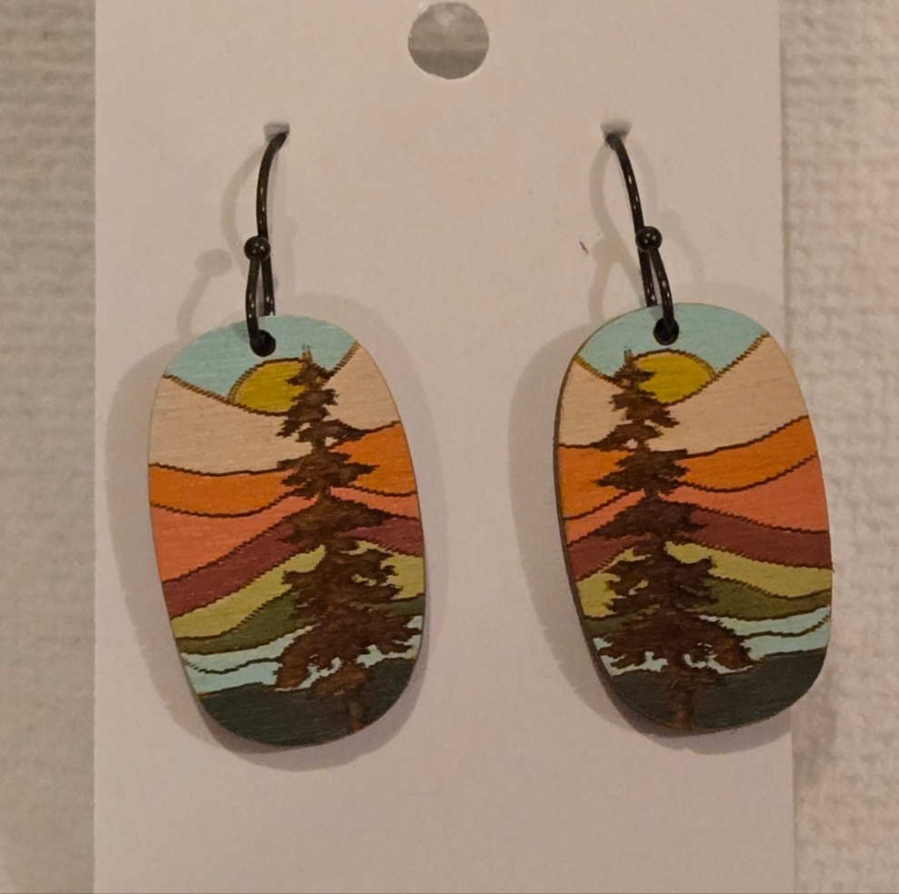 Pine Tree Mountain Earrings