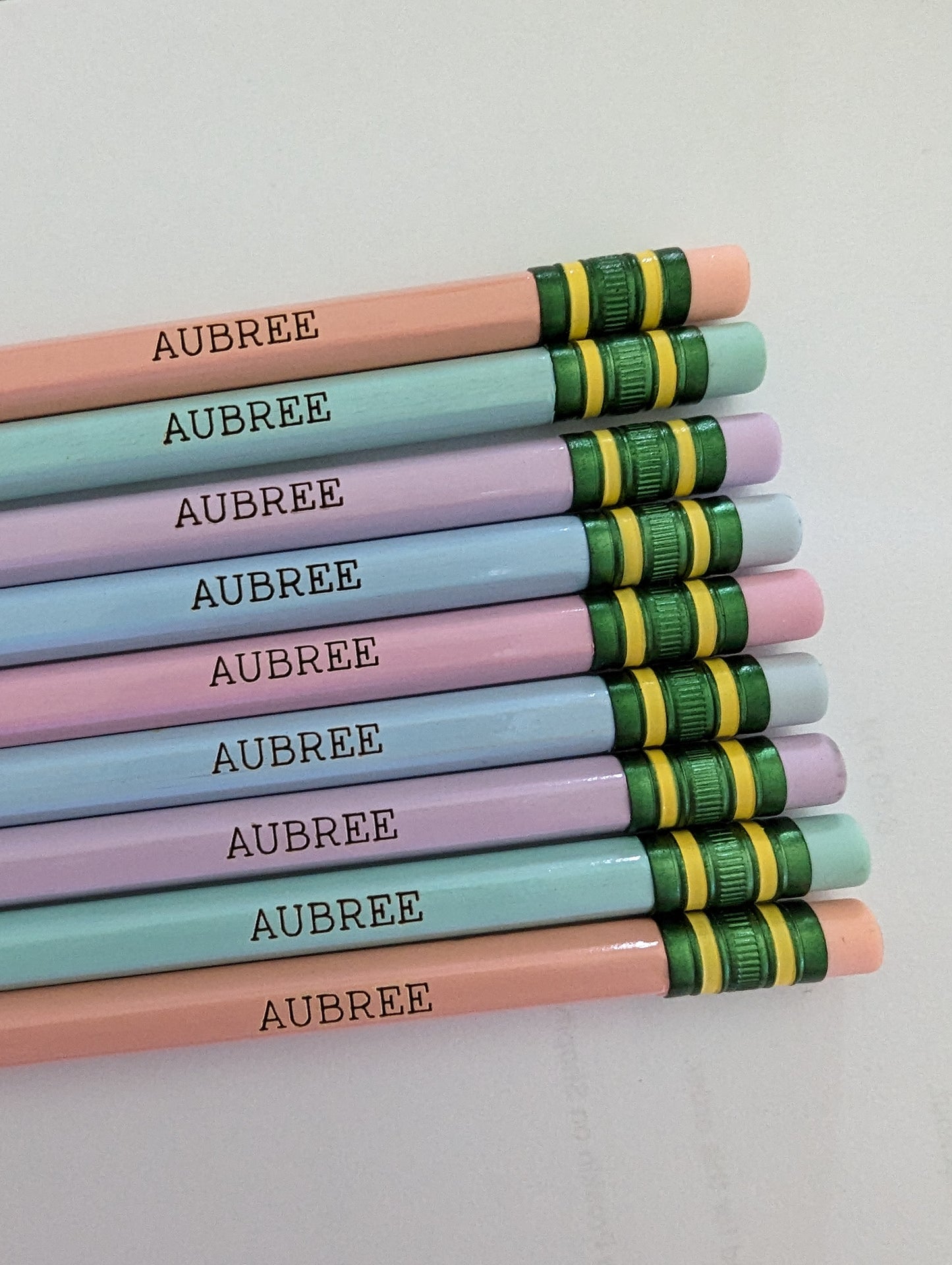 Pastel Personalized Pencils, Set of 5
