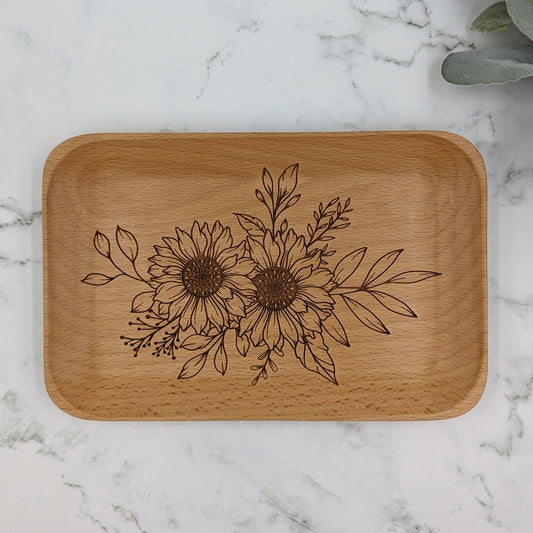 Rectangle Beech Trinket Tray 6x9"