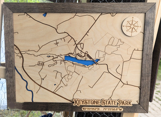 Keystone State Park Map, Hiking Trails