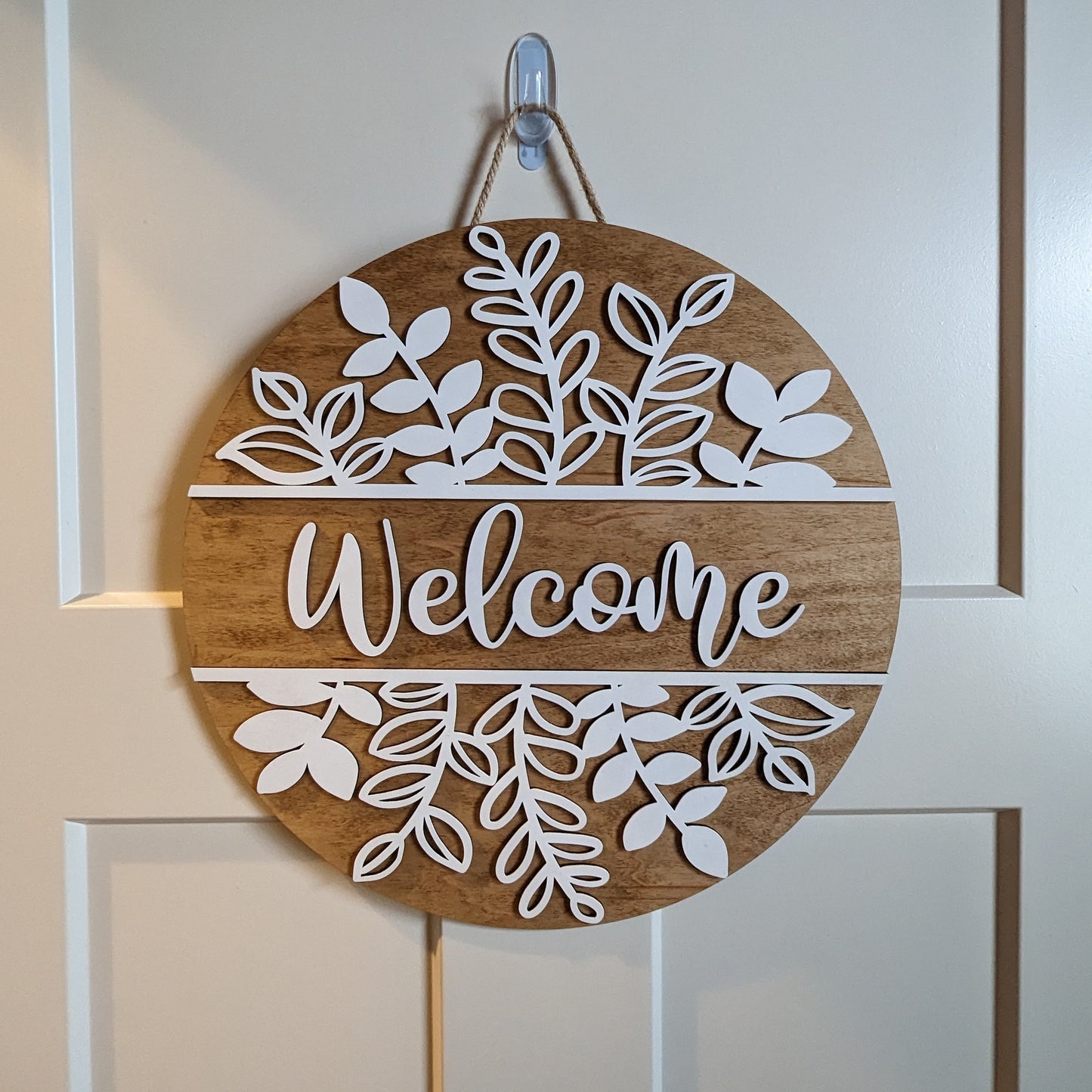 Welcome Floral Spray Sign, 15" Round