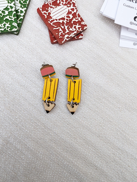 Pencil School Earrings