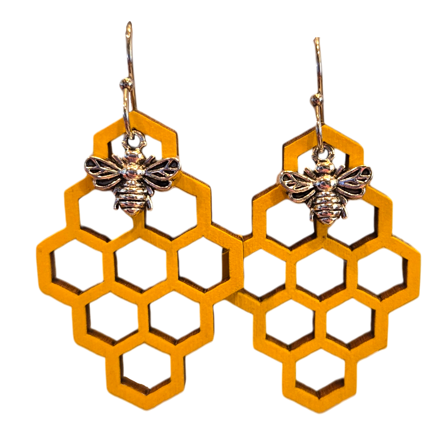 Honeycomb Bee Earrings
