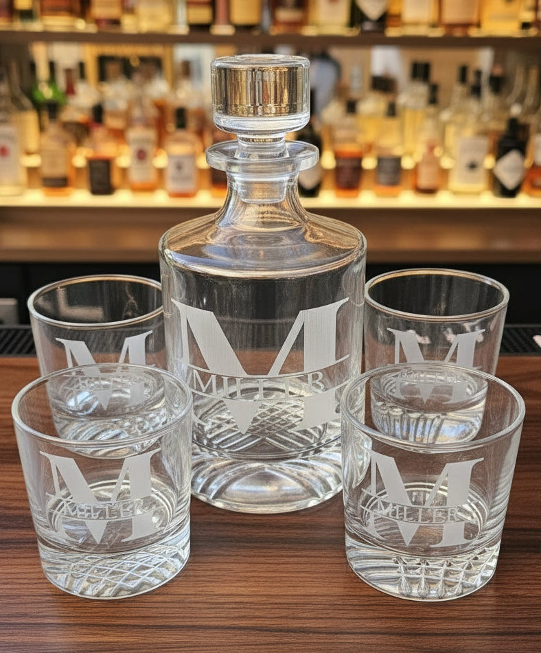 Decanter Set Round 4 Glasses