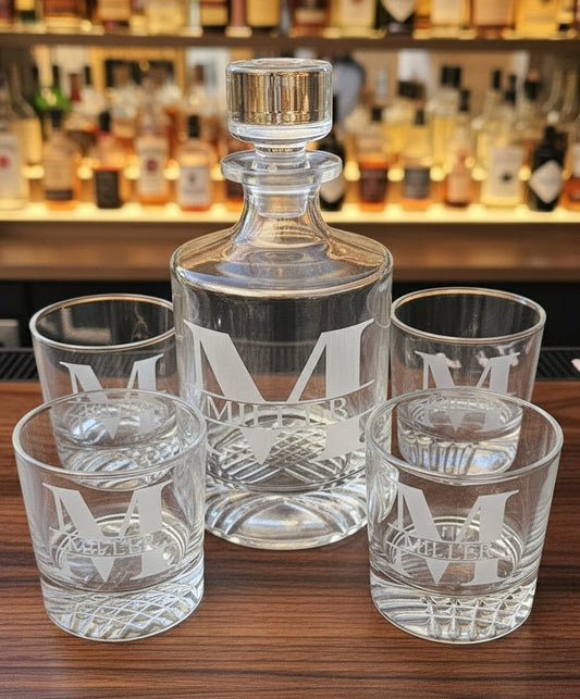 Decanter Set Round 4 Glasses