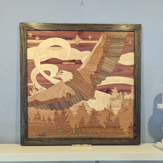 Eagle Soaring 24" Quilt Wooden Art