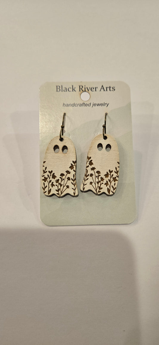 Ghost Floral Dangle Earrings
