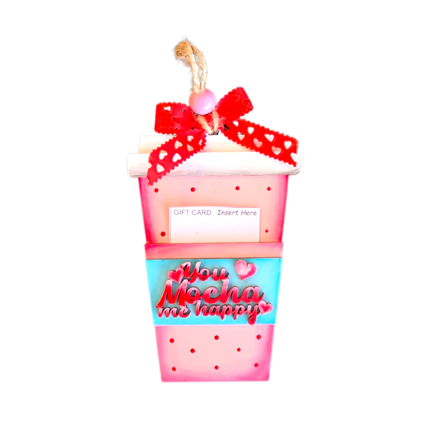 Valentine Gift Card Holder Coffee Latte Cup