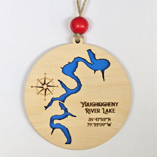 Youghiogheny Lake Map Ornament