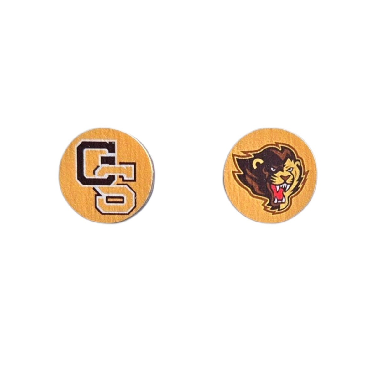 Greensburg Salem School Golden Lion Mascot Earrings