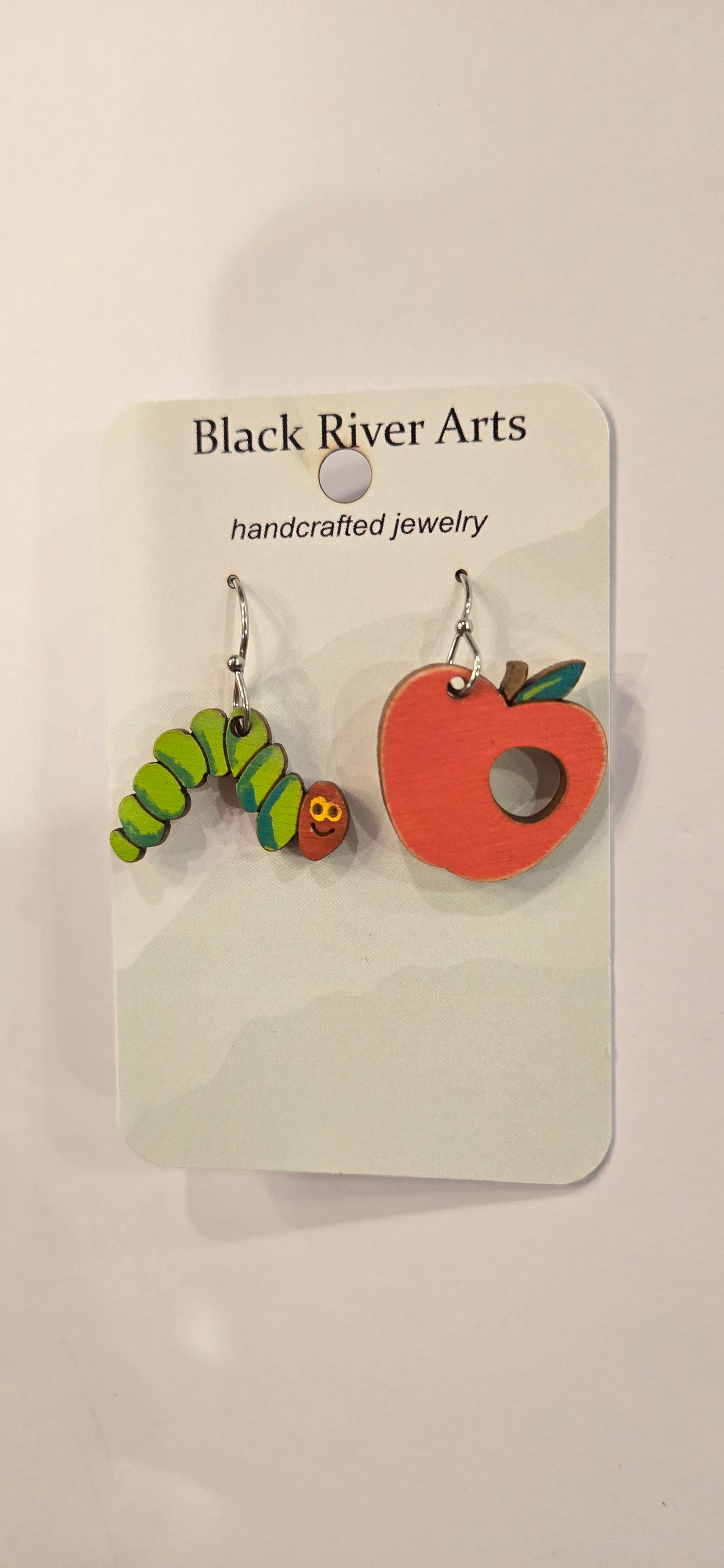 Bookworm Apple Teacher School Earrings
