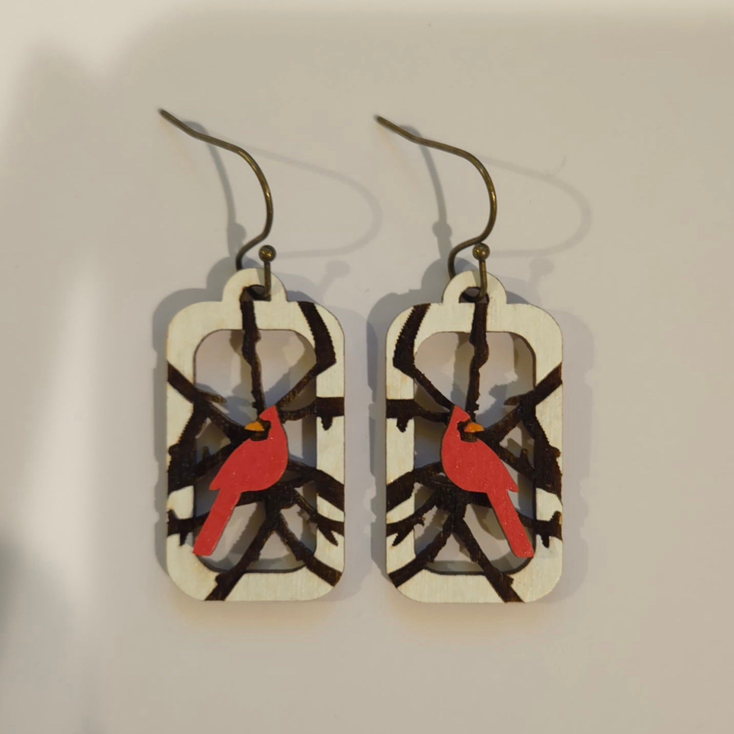 Cardinal Branch Earrings
