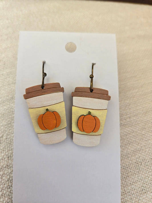 Pumpkin Spice Coffee Dangle Earring