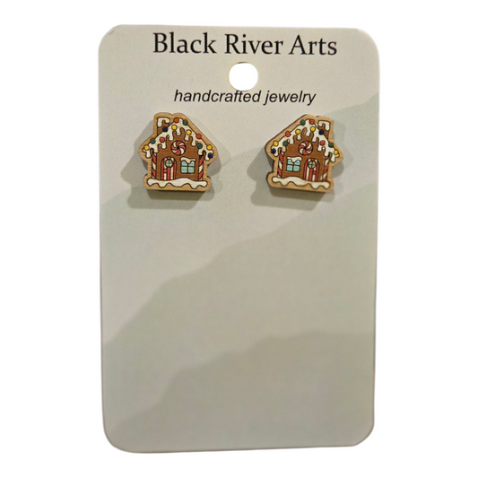 Gingerbread House Stud Earrings