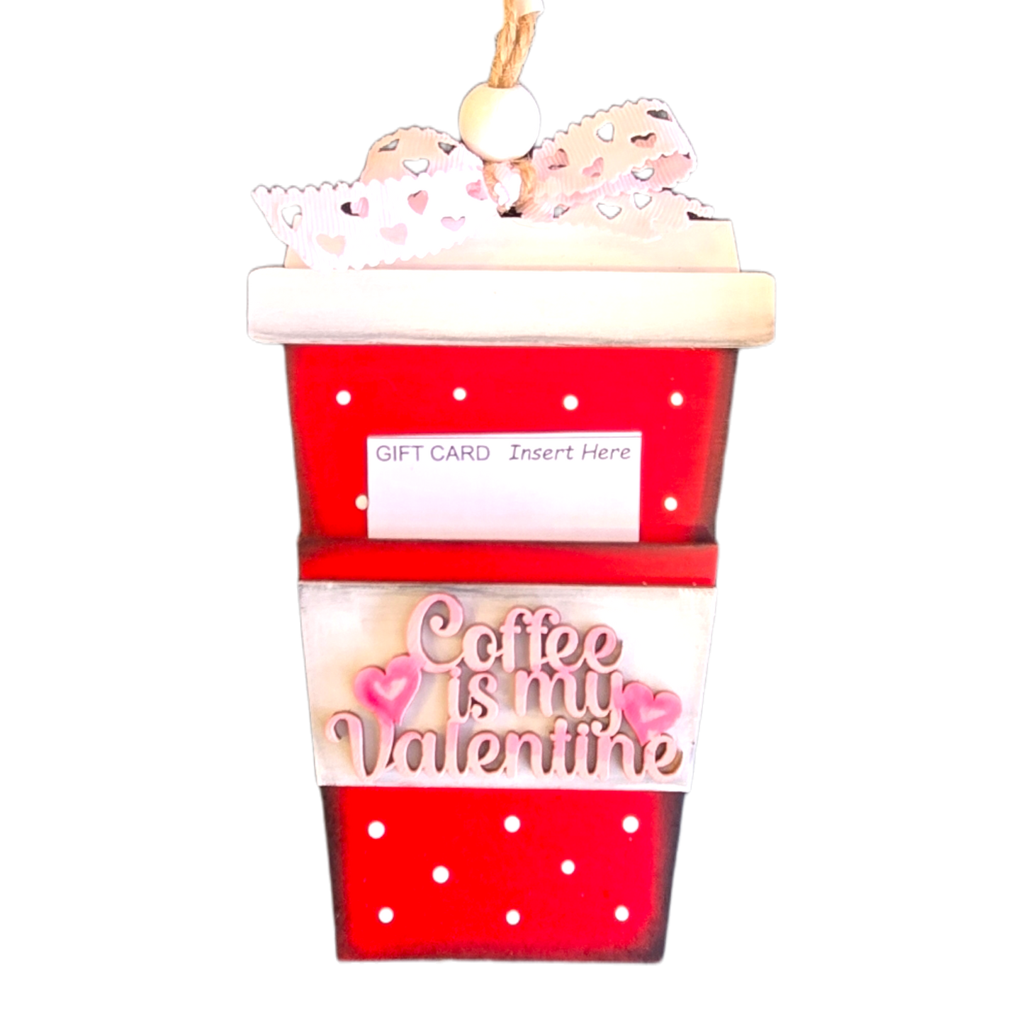 Valentine Gift Card Holder Coffee Latte Cup