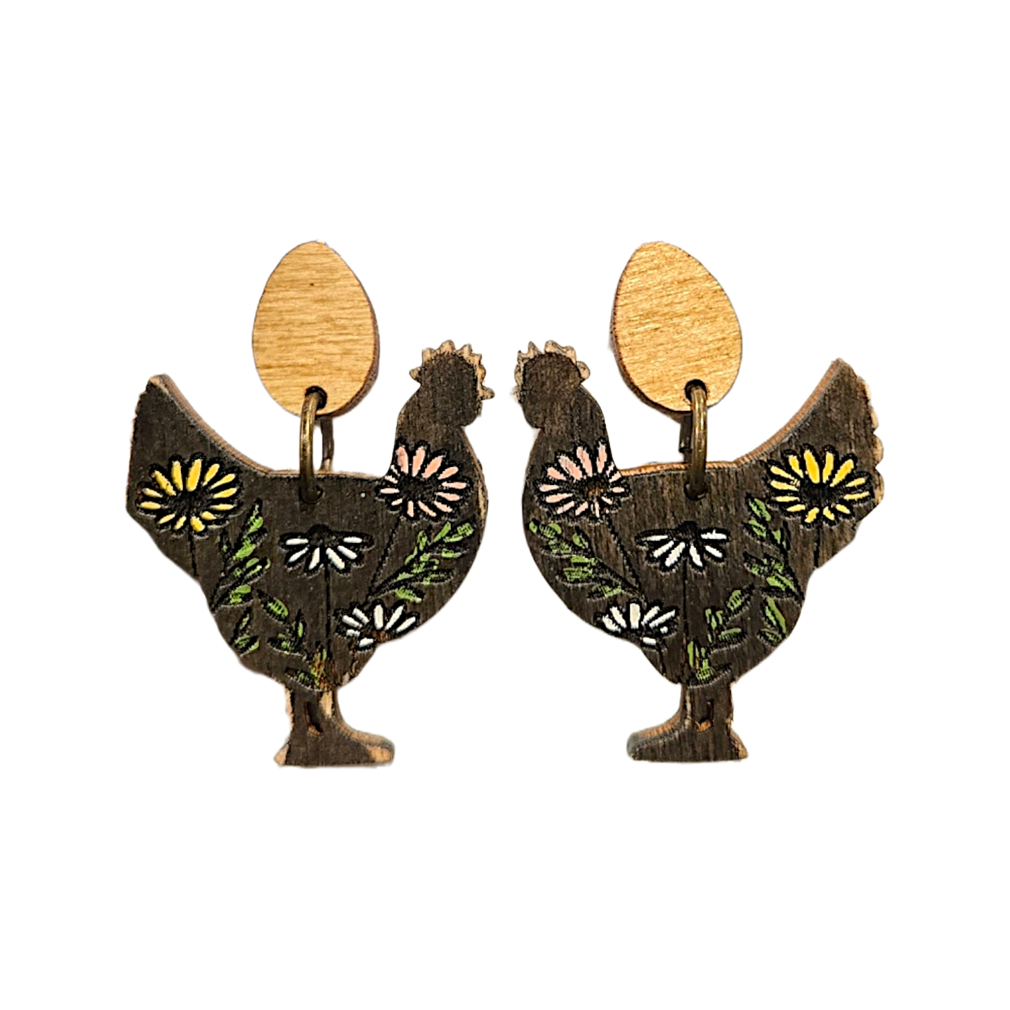 Chicken Egg Dangle Earrings