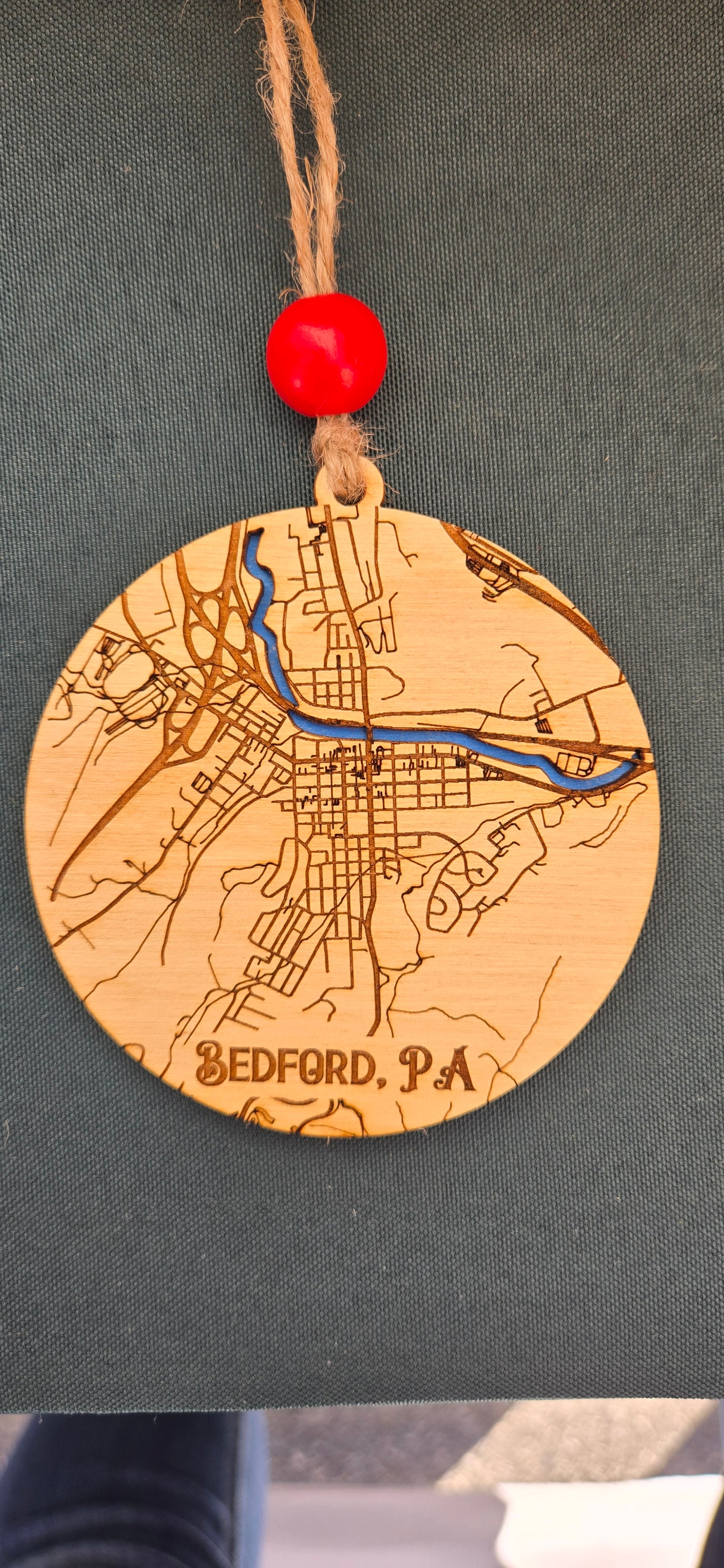 Bedford PA Map Ornament