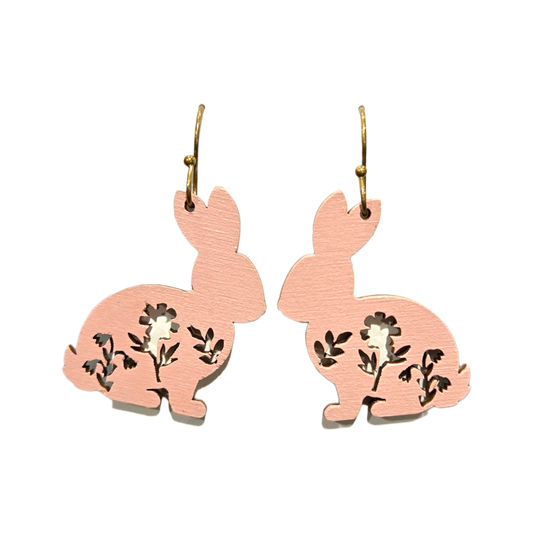 Easter Bunny floral dangle earrings
