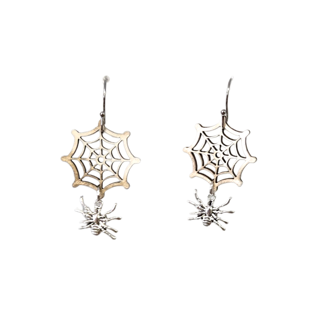 Spiderweb Spider Dangle Earrings