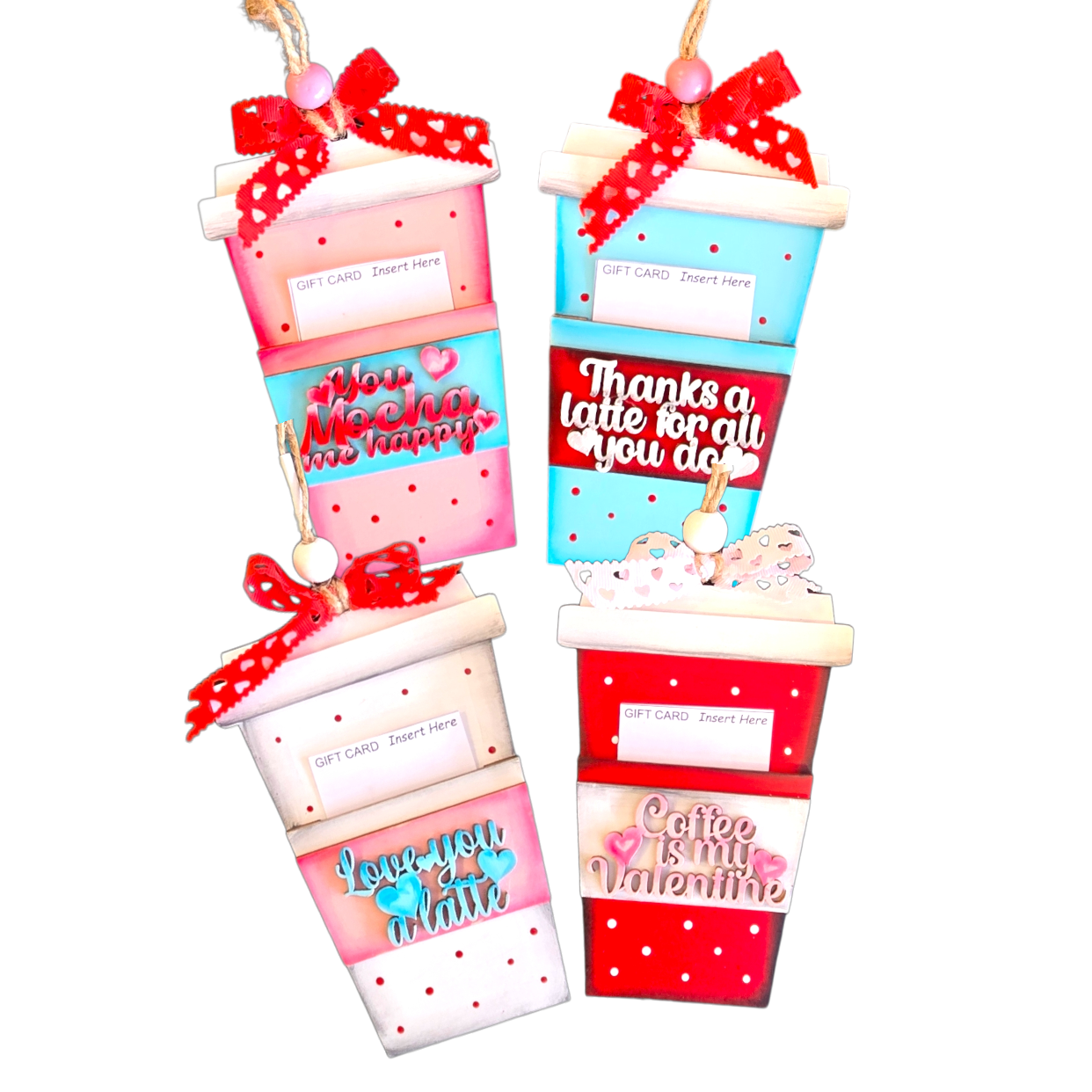 Valentine Gift Card Holder Coffee Latte Cup