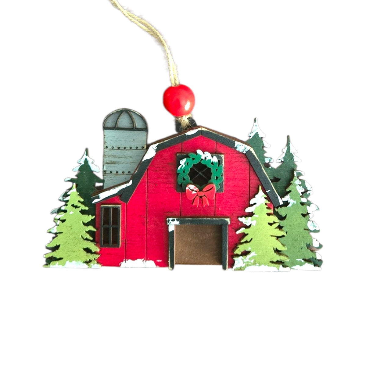 Barn Ornament, Red or White