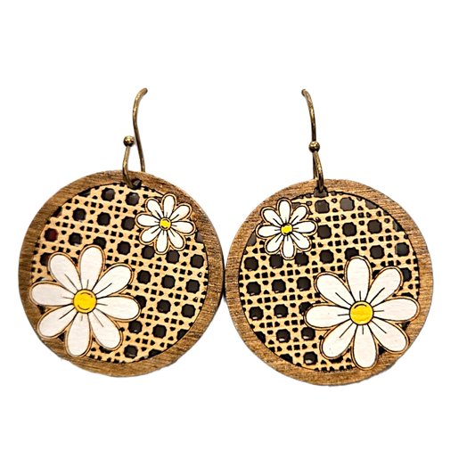 Daisy Rattan Dangle earrings