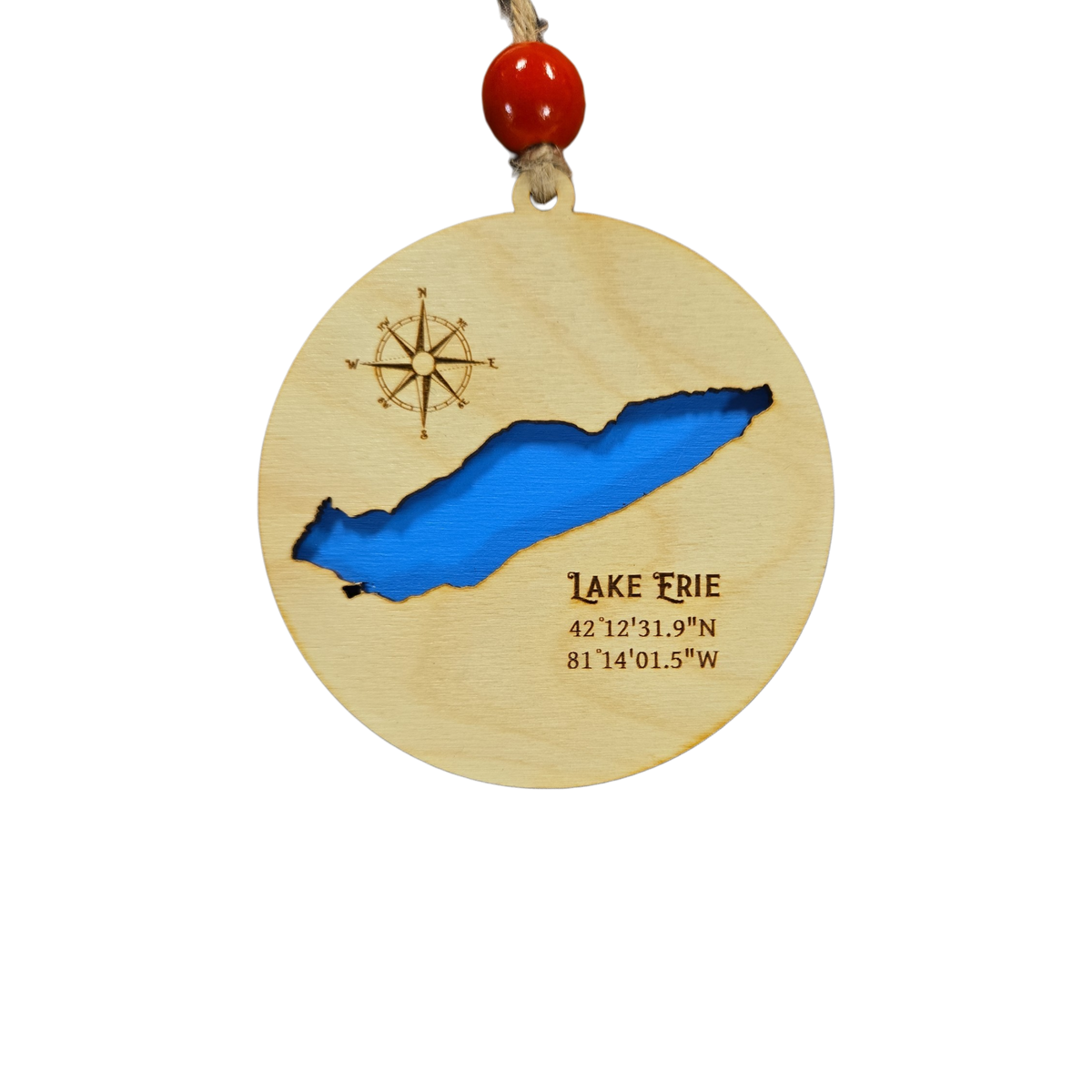 Lake Erie Map Ornament
