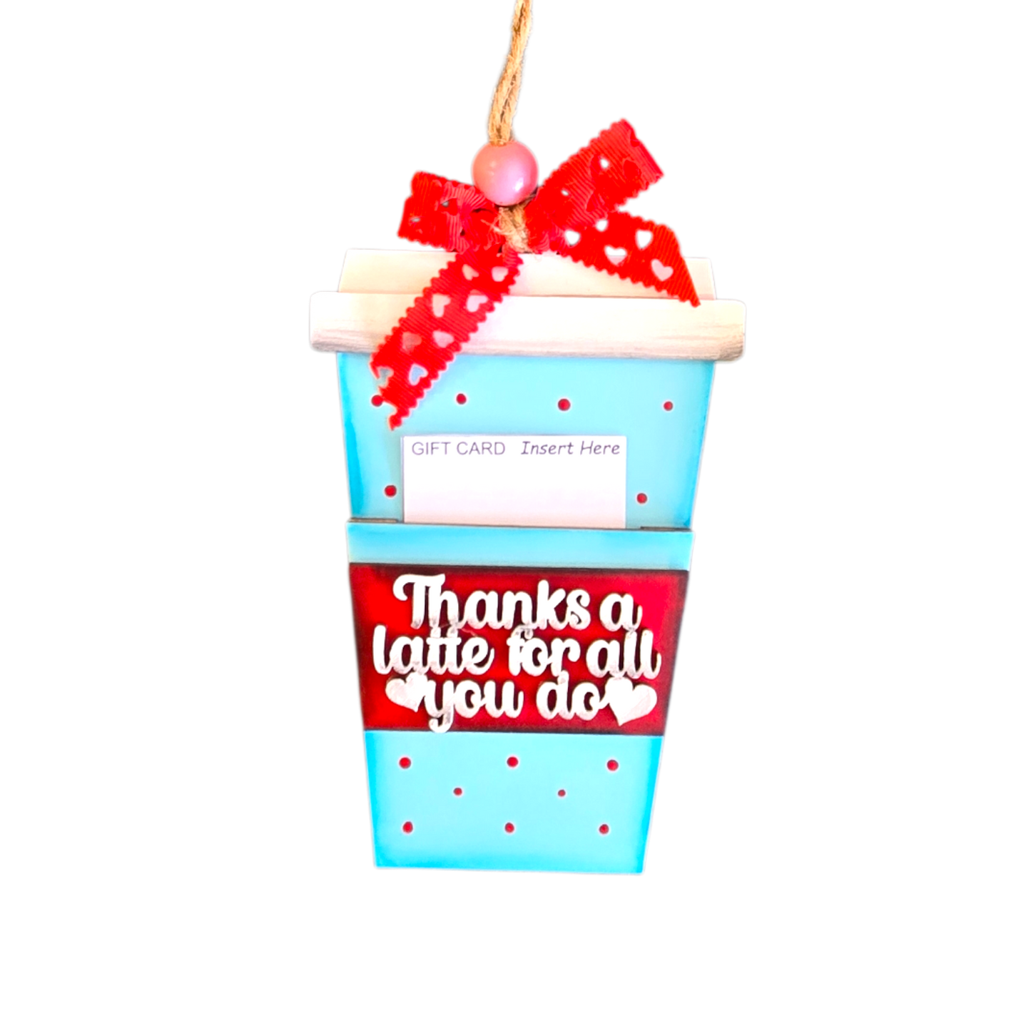 Valentine Gift Card Holder Coffee Latte Cup