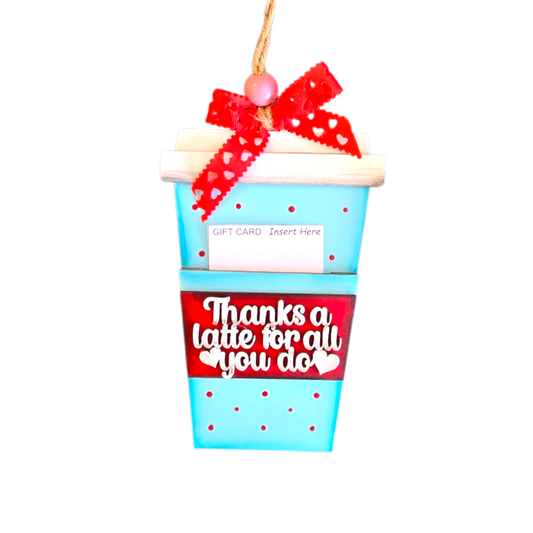 Valentine Gift Card Holder Coffee Latte Cup