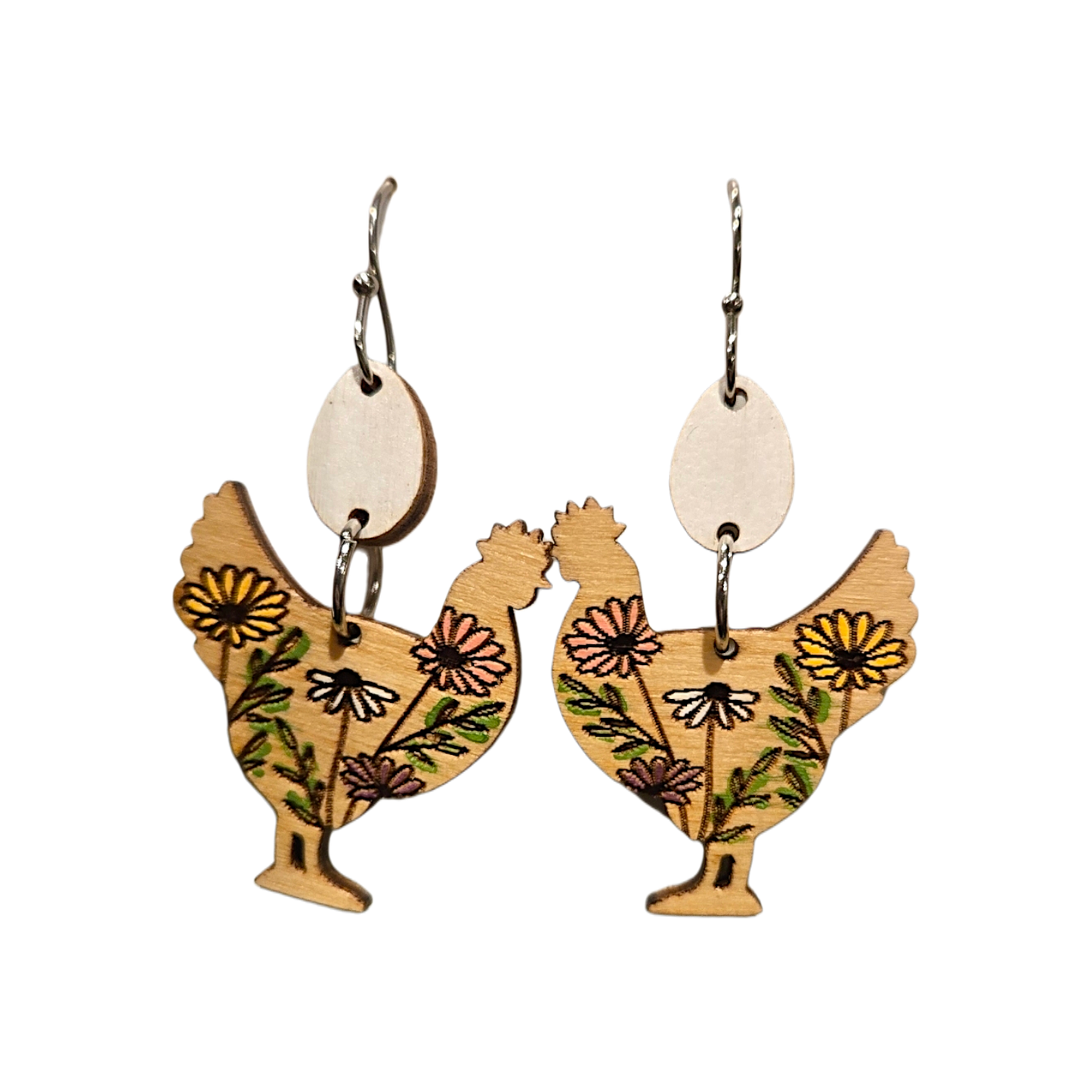 Chicken Egg Dangle Earrings