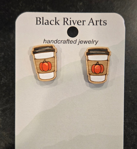 Pumpkin Spice Coffee Stud Earring