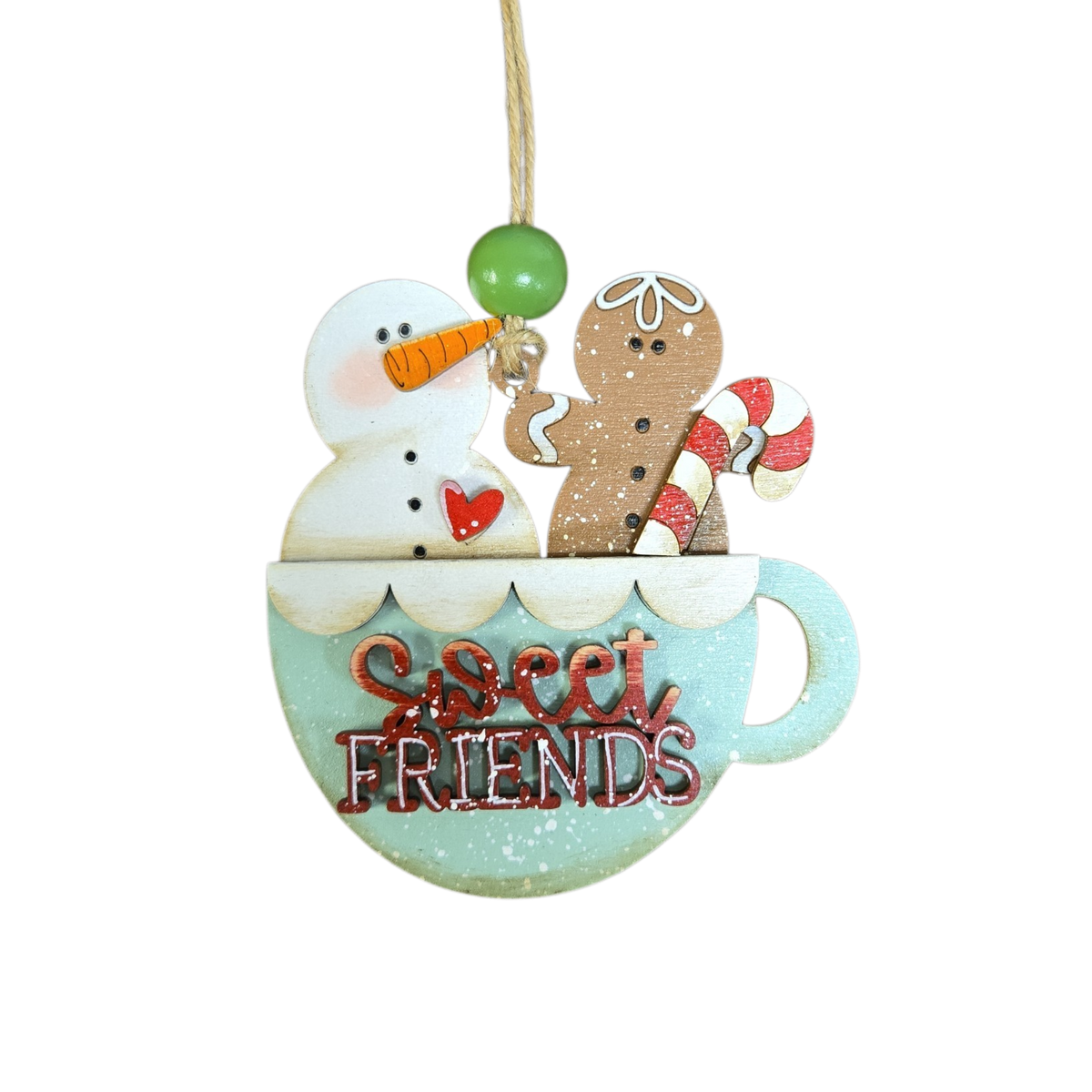 Sweet Friends Snowman Gingerbread Ornament