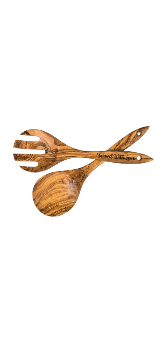 Salad Set Olive Wood