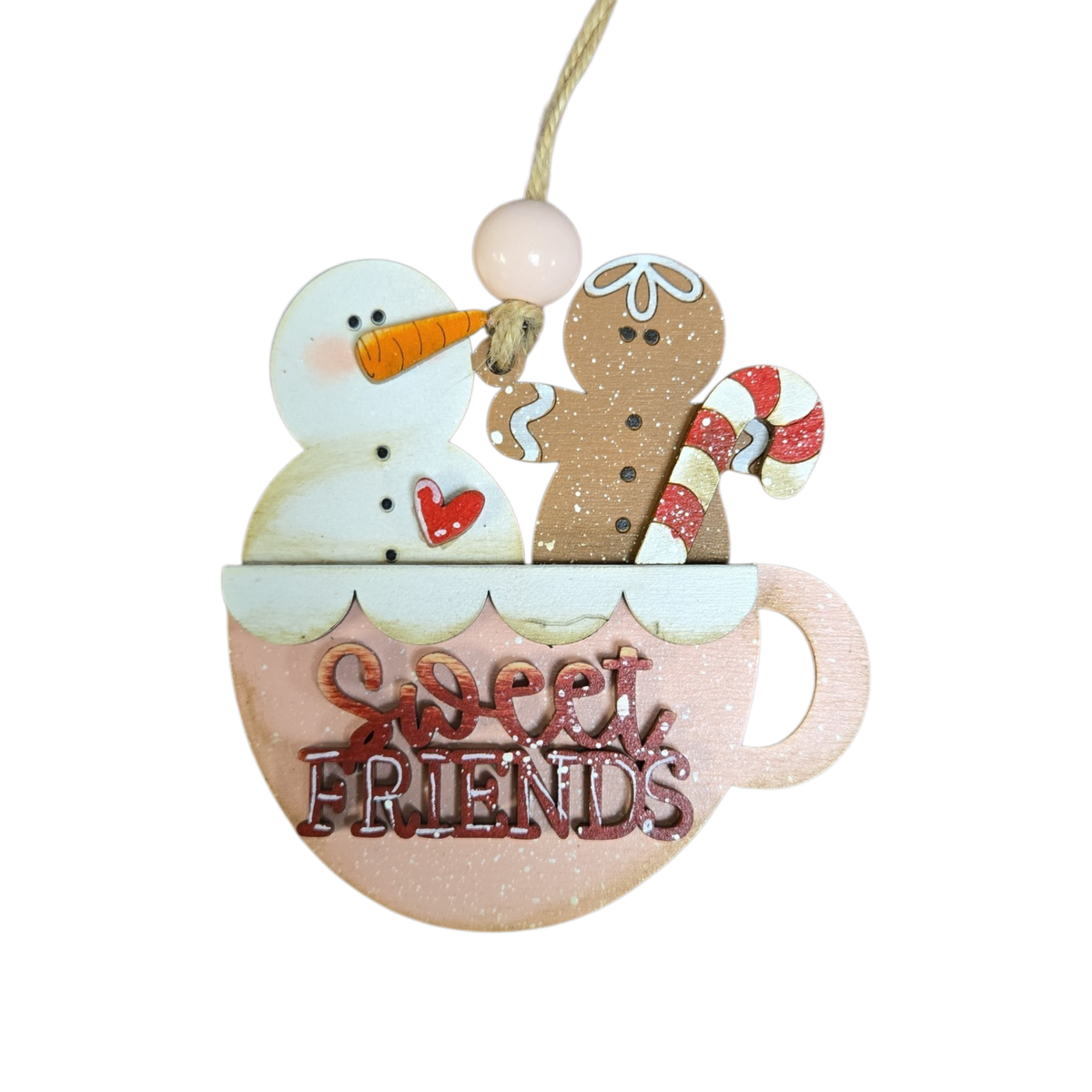Sweet Friends Snowman Gingerbread Ornament