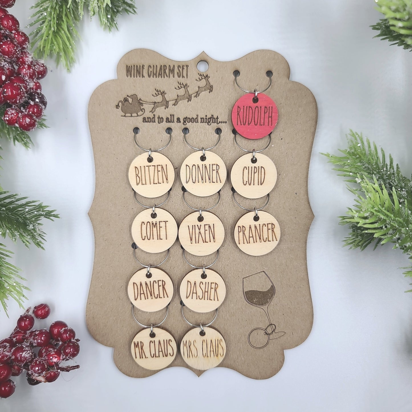 Reindeer Wine Glass Charms