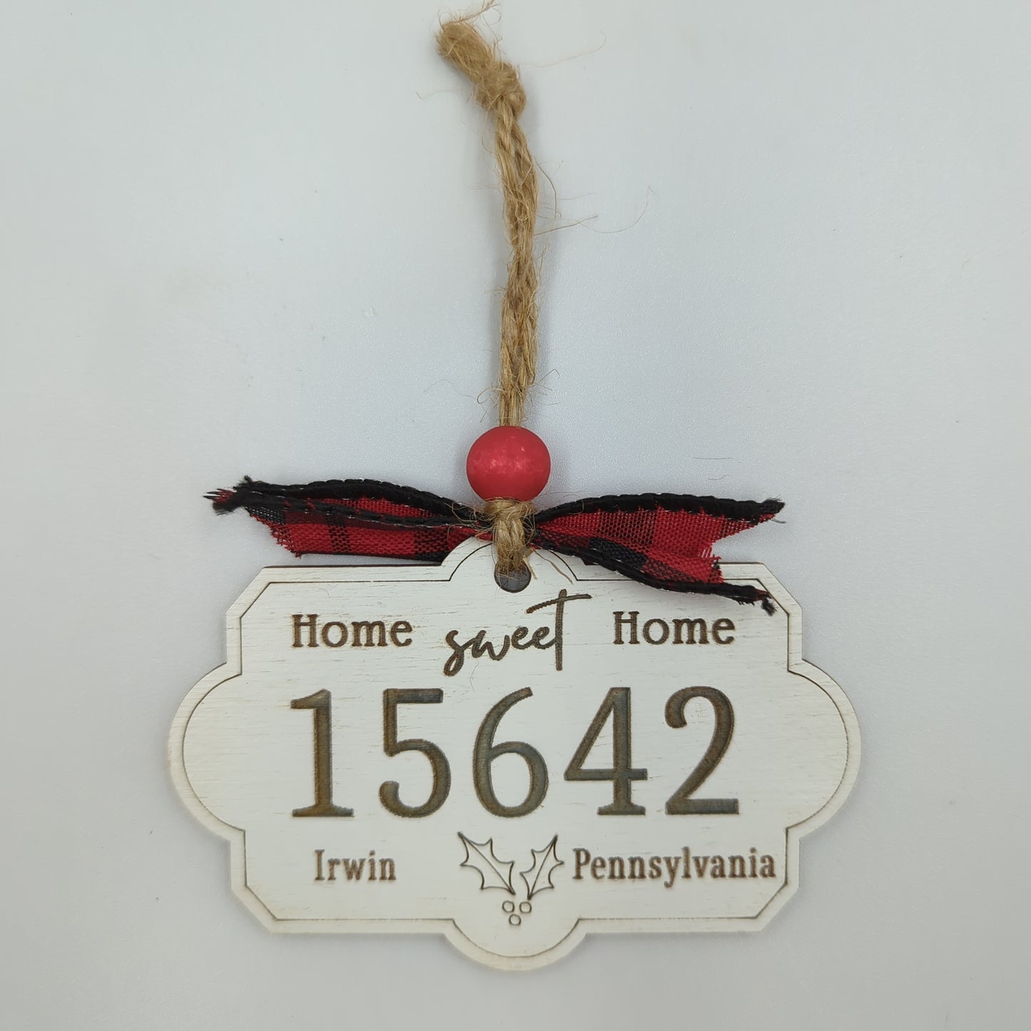 Zip Code Ornament, Home Sweet Home