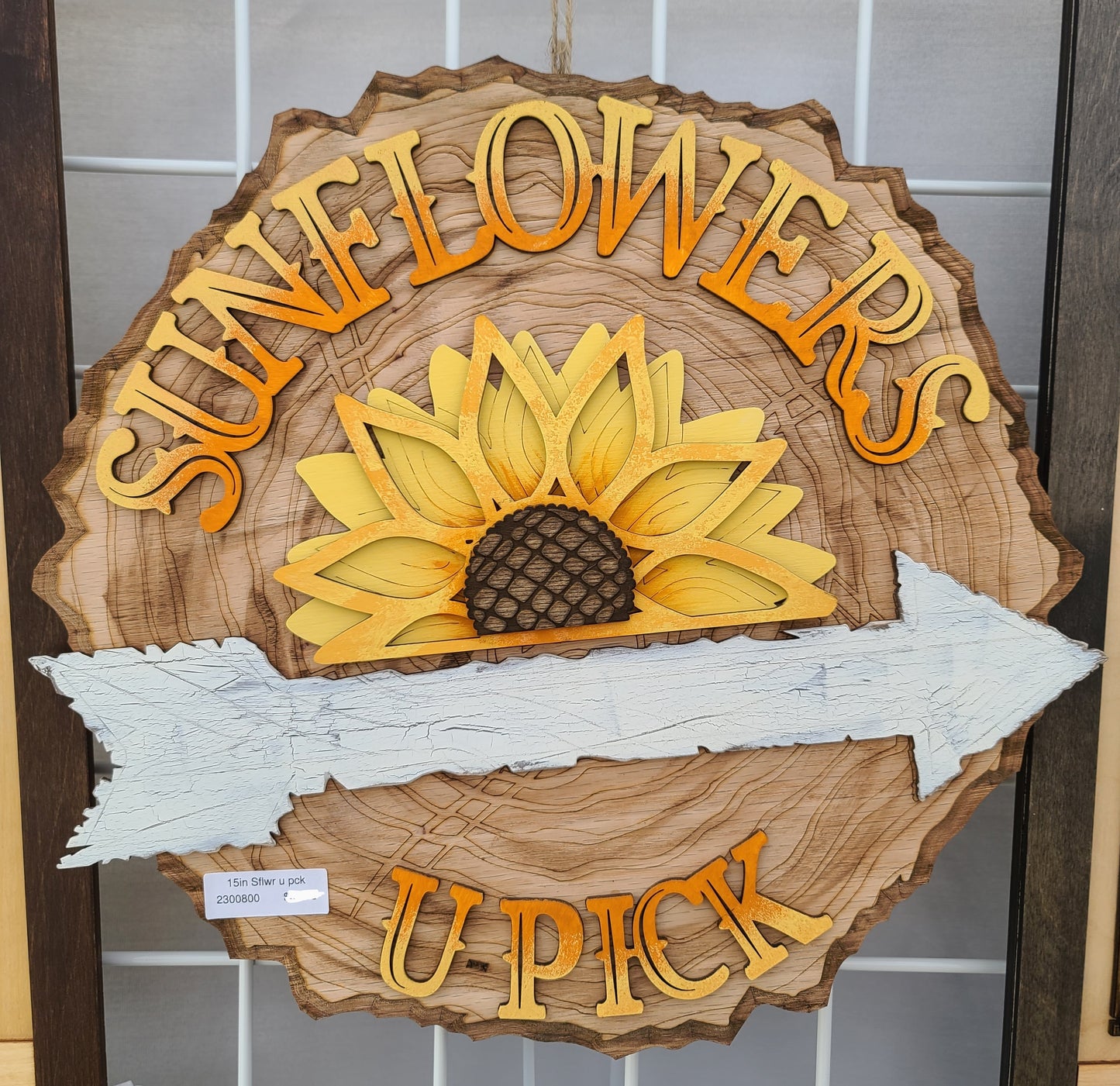 Sunflower Woodslice 15" Round Sign