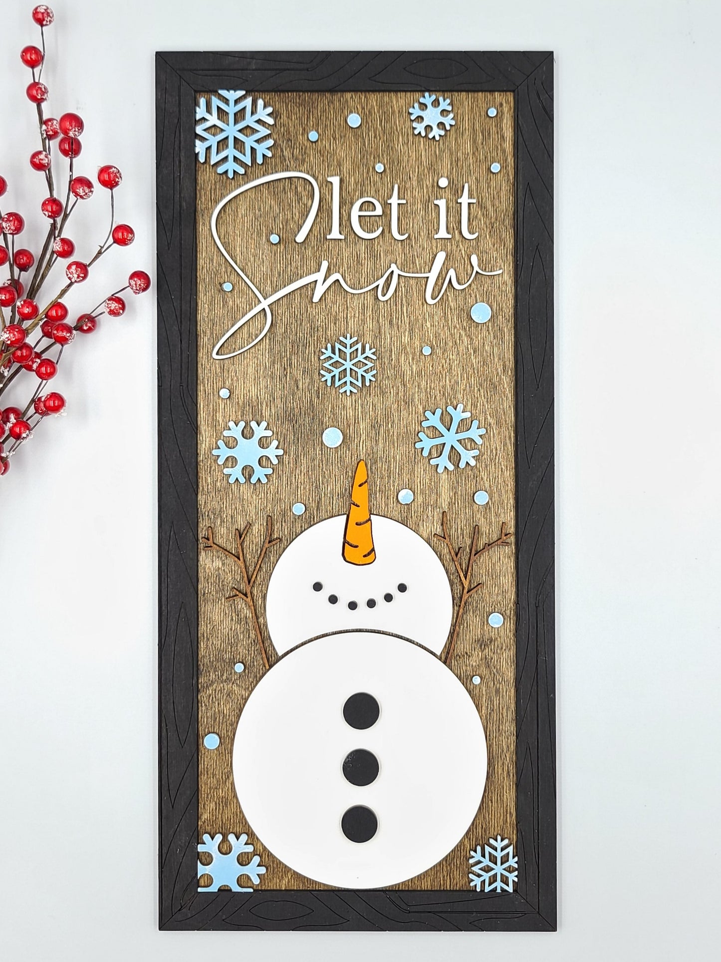 Let It Snow Snowman Sign